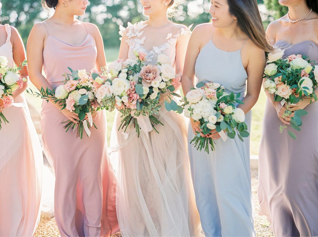 Bridesmaids from a wedding at Chateau de Tourreau