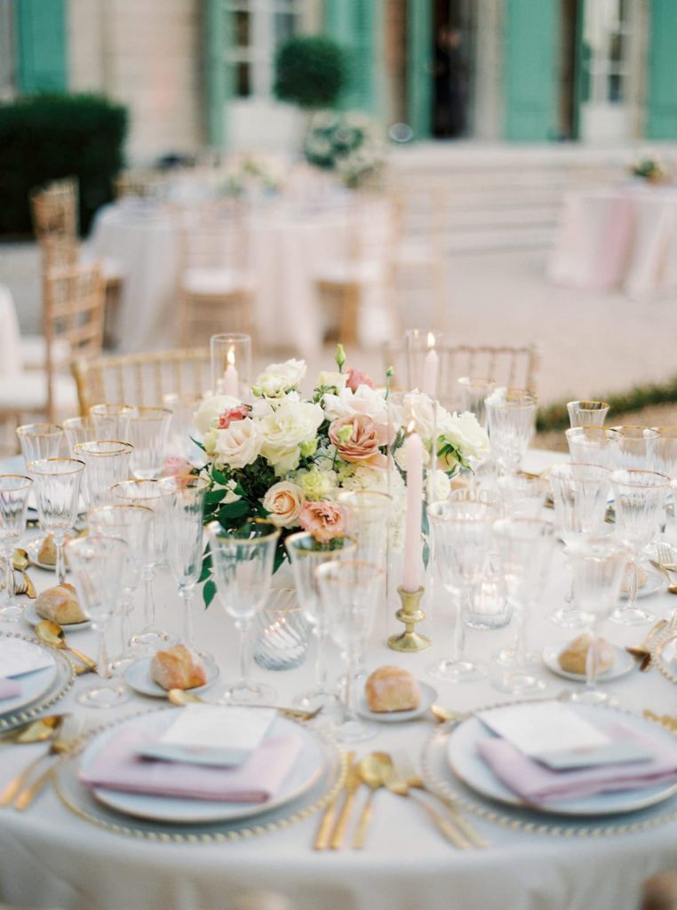 decor from a wedding at Chateau de Tourreau