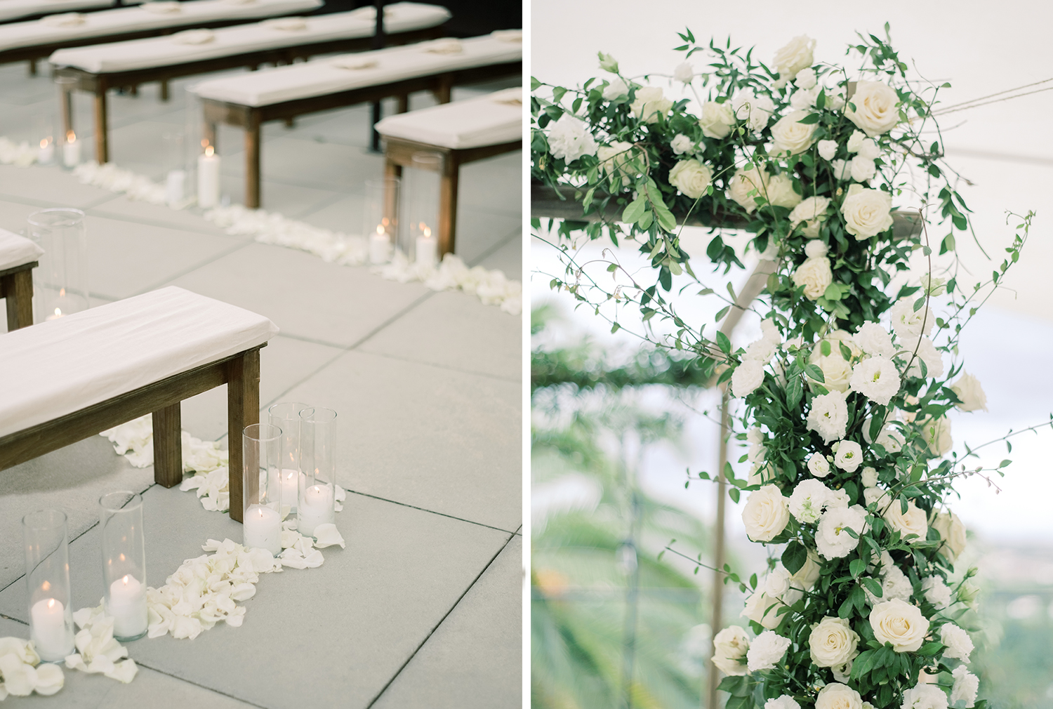 Fall wedding ceremony flowers decor