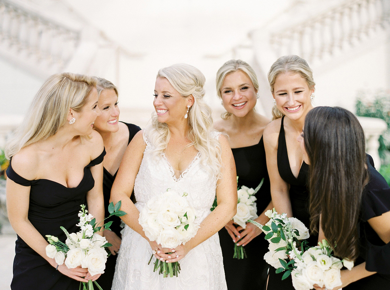 bridal party black dresses