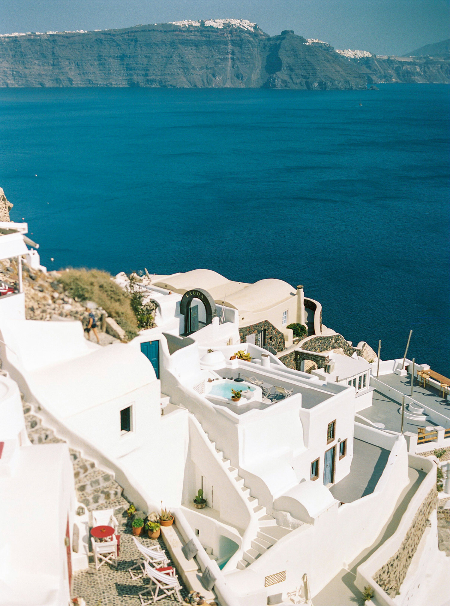The view you will find if you are traveling to Santorini.