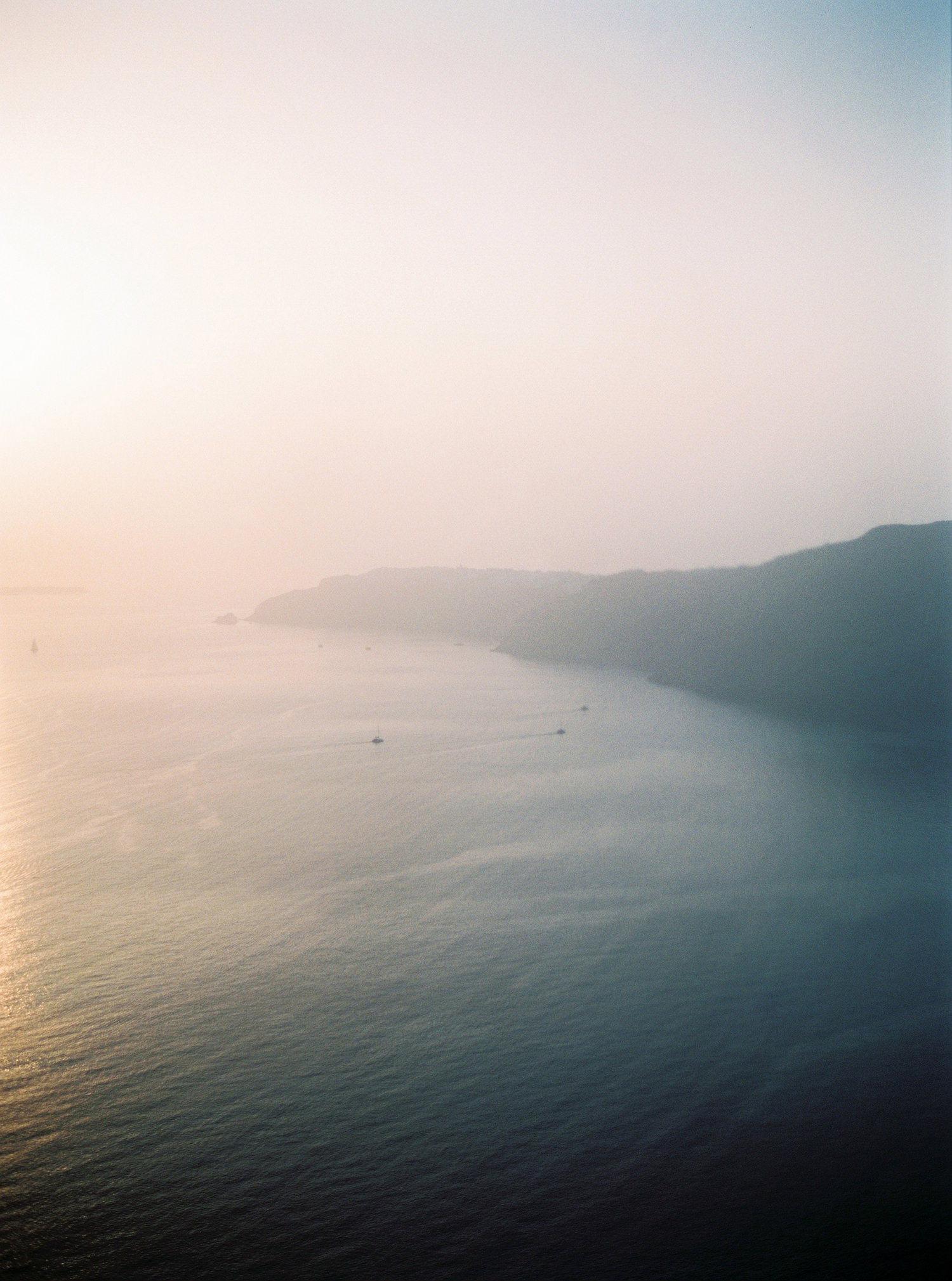Impressive view at sunset in Santorini Island.