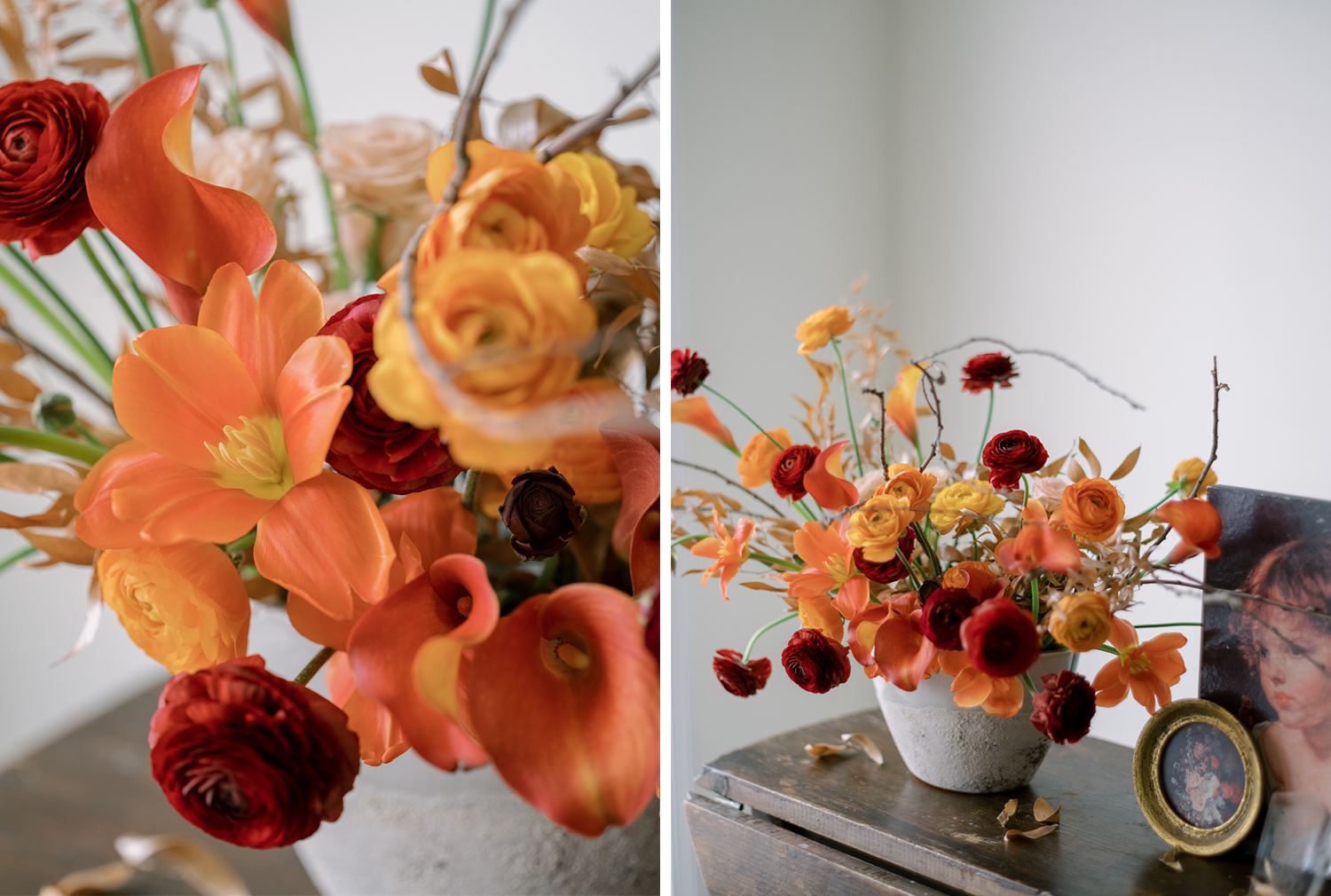 Colorful wedding centerpiece