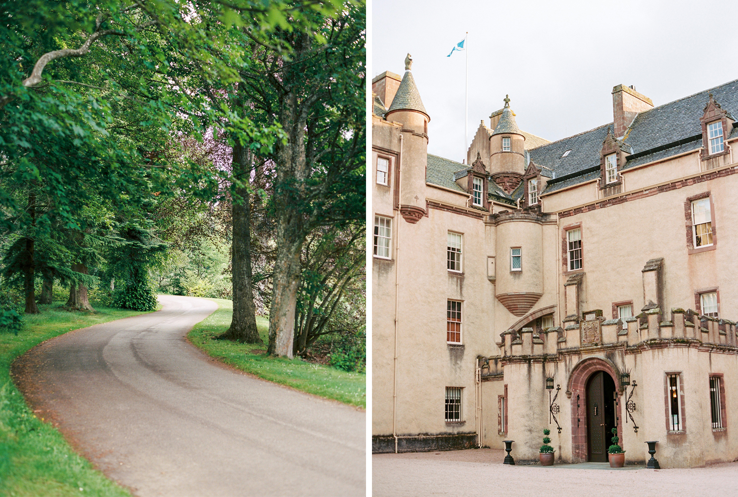 black tie surprise party at Fyvie Castle in Scotland