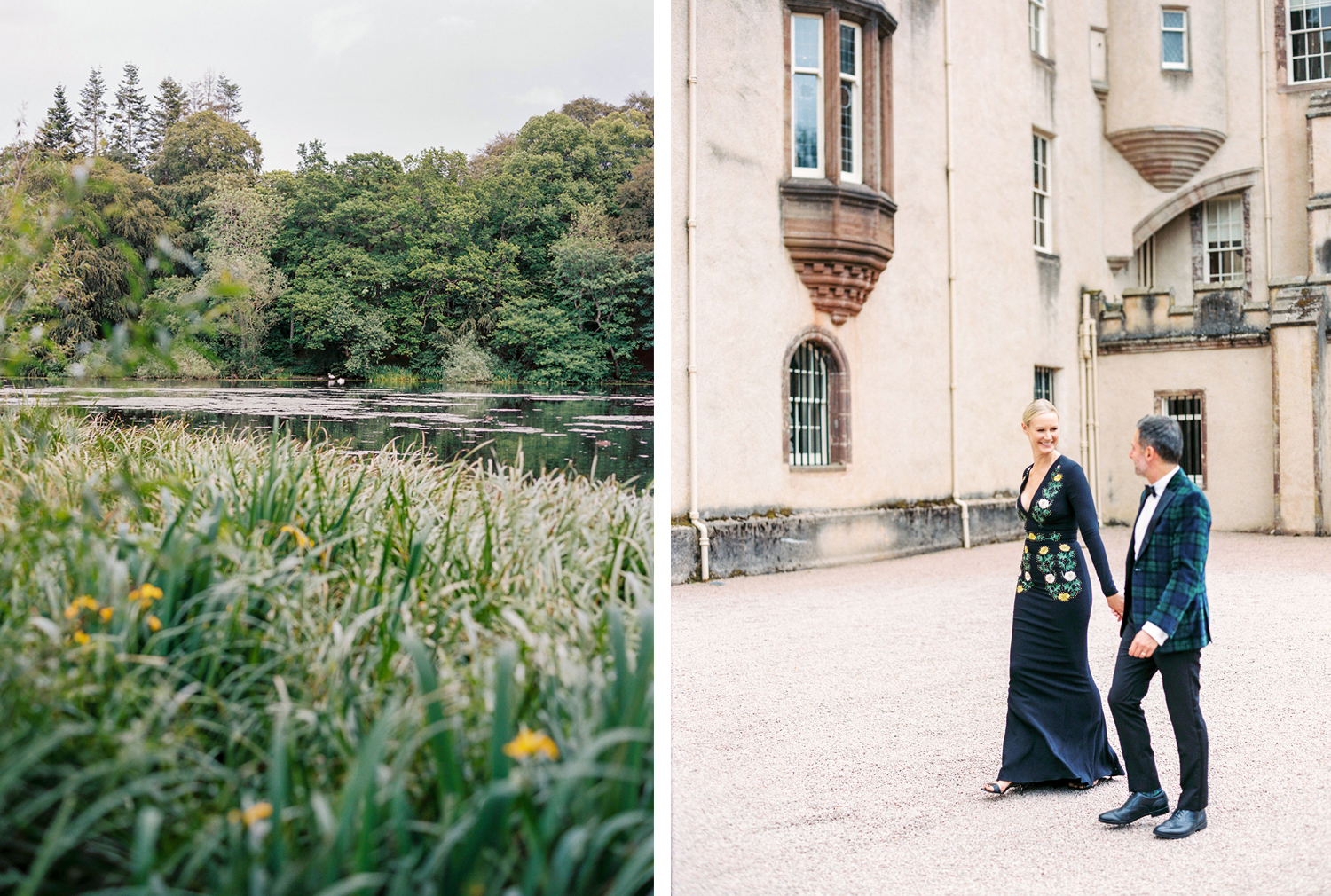 black tie surprise party at Fyvie Castle in Scotland
