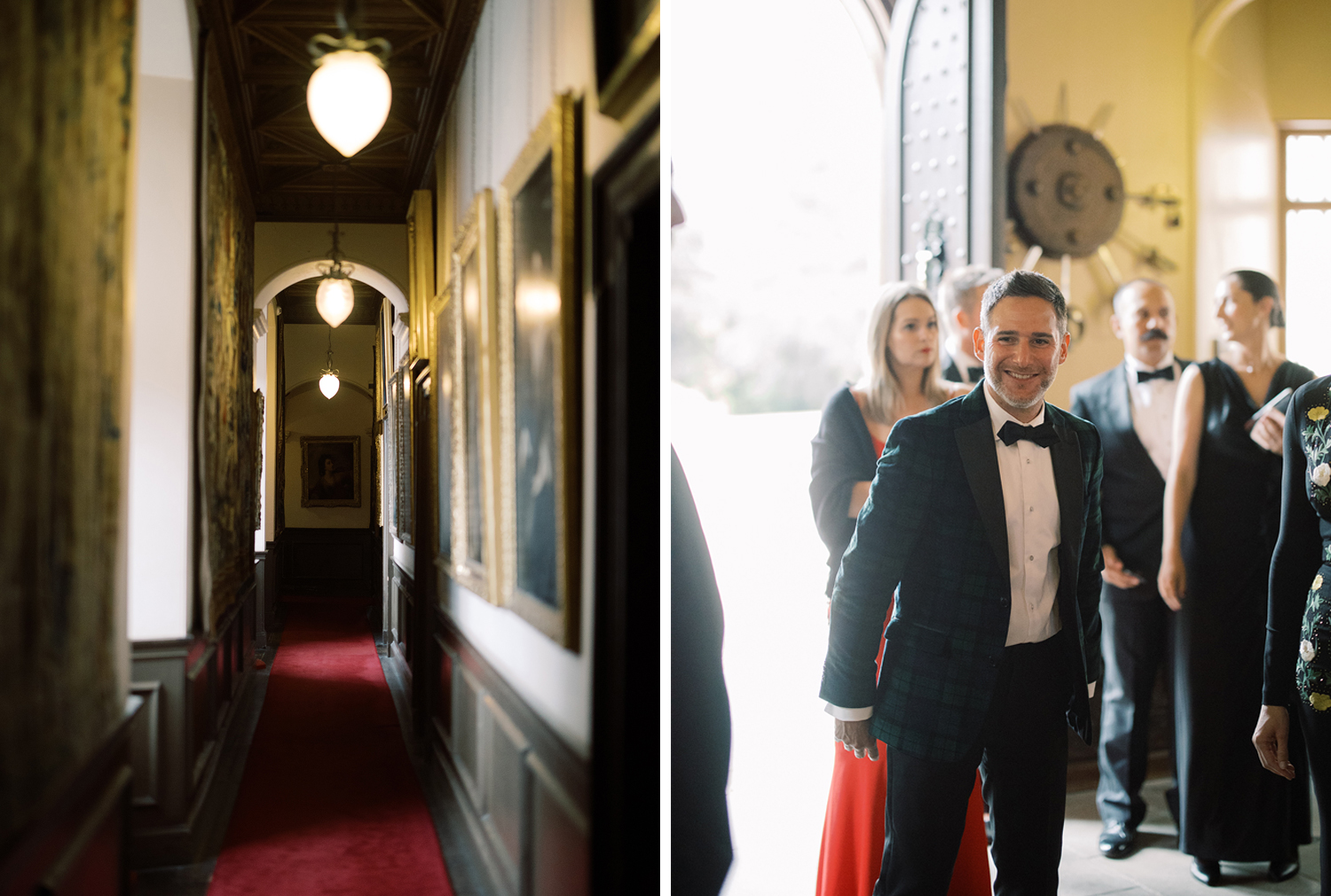 black tie surprise party at Fyvie Castle in Scotland