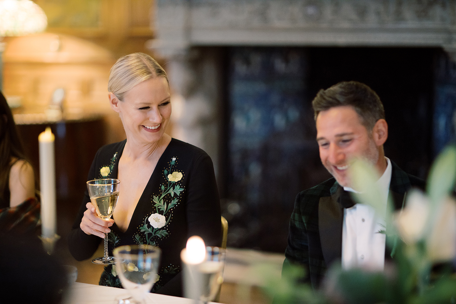 black tie surprise party at Fyvie Castle in Scotland