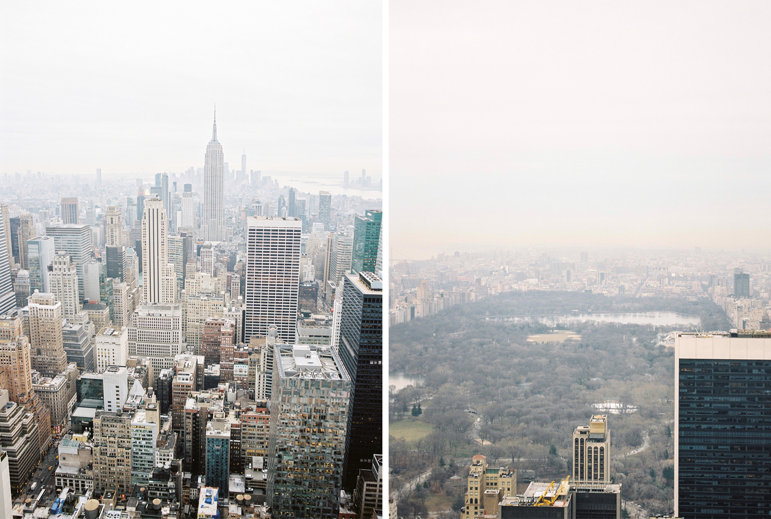Winter New York city rooftop