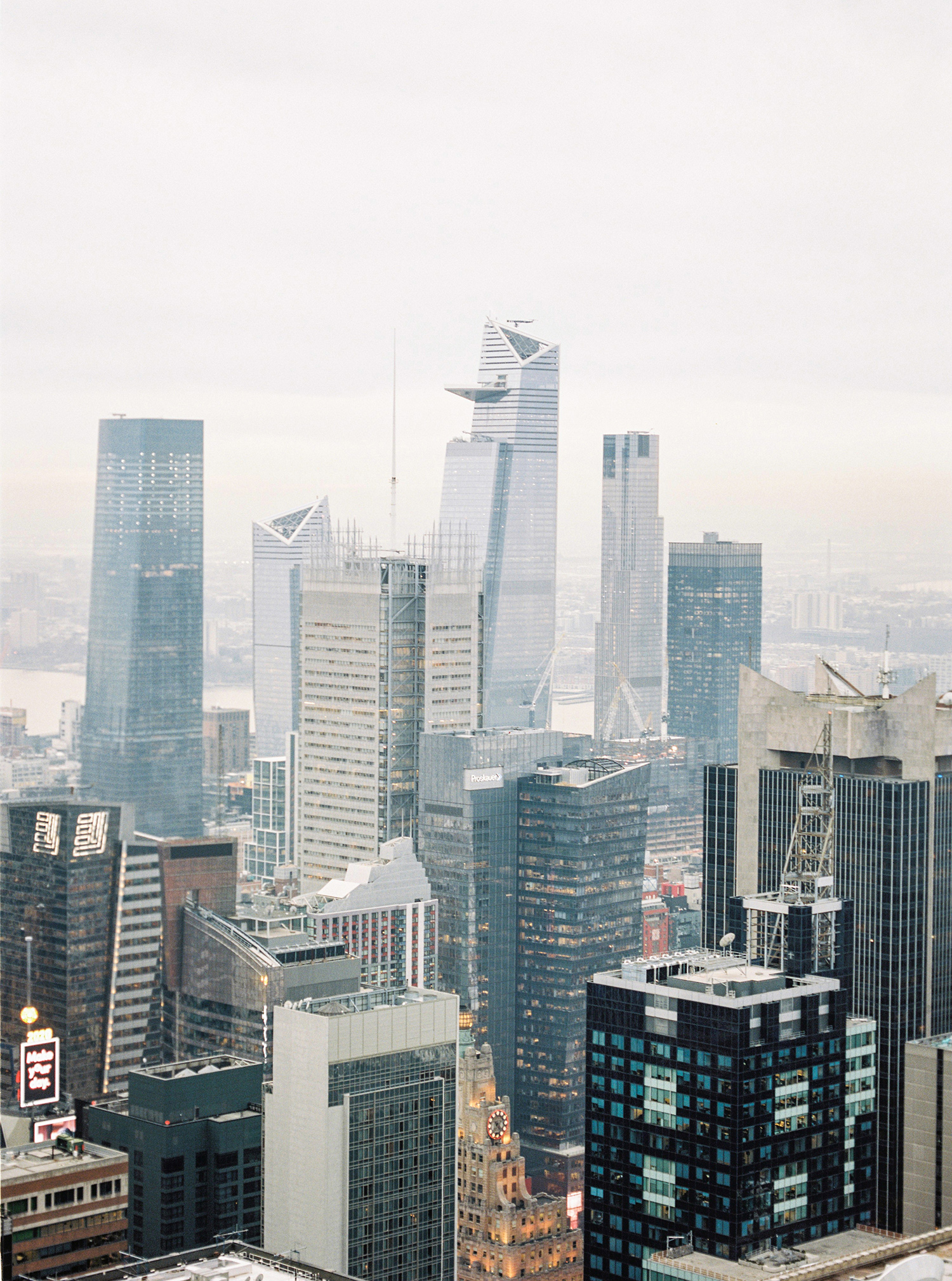 Winter New York city rooftop