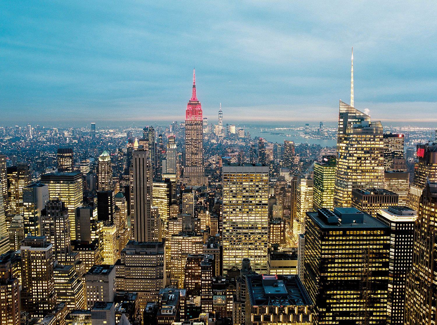 Winter New York city rooftop